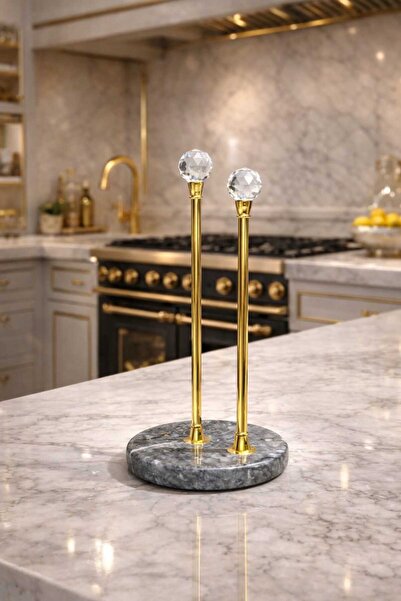 BELİZ HOME Marble Double Stone Towel Rack