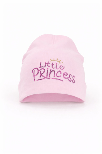 PRİNCESS "Little Princess" white baby hat - soft cotton, newborns 0-12 months