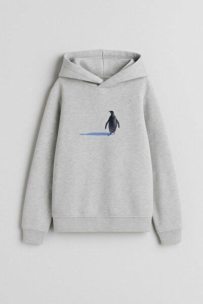 MODA Αλλά τι στοιχείωνει ο Πιγκουίνος; Φούτερ με στάμπα πιγκουίνου σε γκρι χρ...