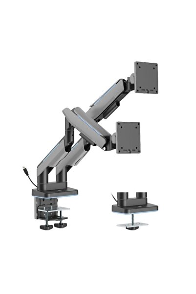 Gamertek Pivot Dual RGB Monitor Arm - Black