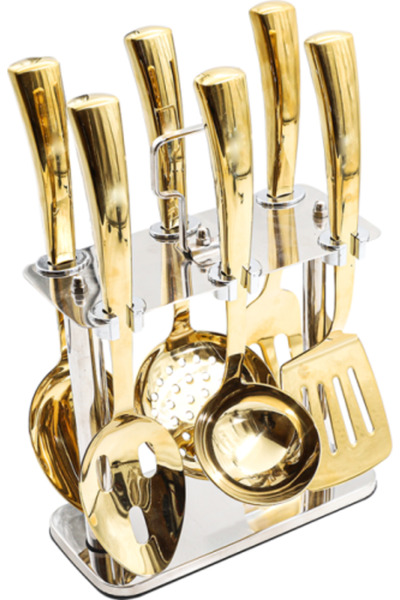 Alsaif Home Cooking Spoon Set – 7 Pieces – Gold | Al Saif Home