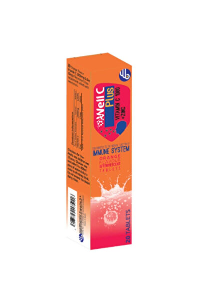 Wellbiotic WELL C PLUS VITAMIN C AND ZINC EFFERSCEVENT TABLETS 20PCS