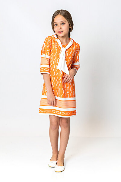 incity Rochie cu model și eșarfă pentru fete - Noul sezon