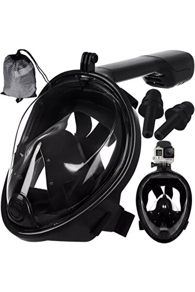 Selgot Snorkeling Mask with Tube, Size S/M, 180 Degree Visibility, Black Color