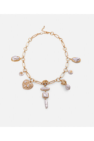 İpekyol Suni incili kombine uçlu zincir kolye