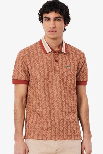 Lacoste Classic Fit Monogram Polo T-Shirt Men's Polo Collar T-Shirt Tile