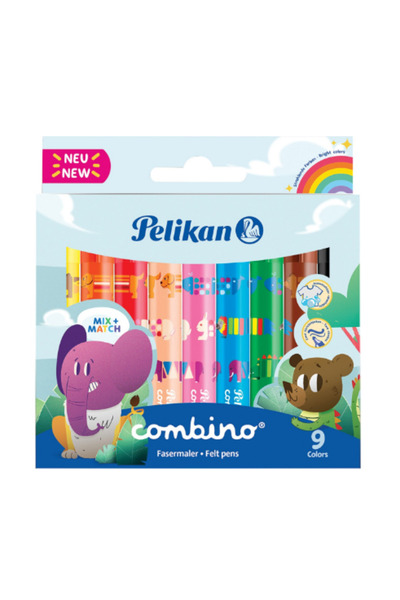 Pelikan Set de 9 culori, Carioca Pelikan, combino super 411, vârf gros