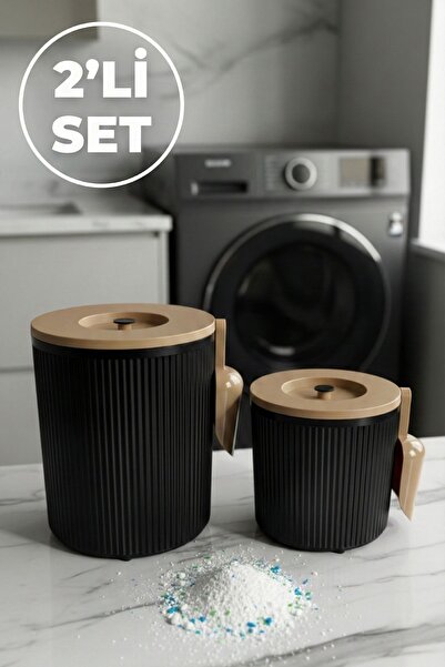 LE PARİS 2 Adet Toz Ve Tablet Deterjan Saklama Kutusu Deterjan Saklama Kabı