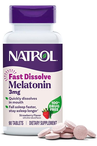 Natrol 3mg Fast Dissolve Tablets Melatonin Strawberry Flavor