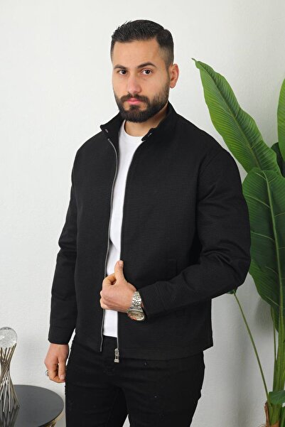 BASEL.CO Textured, Flexible, Comfortable Fabric Jacket with Snap Collar