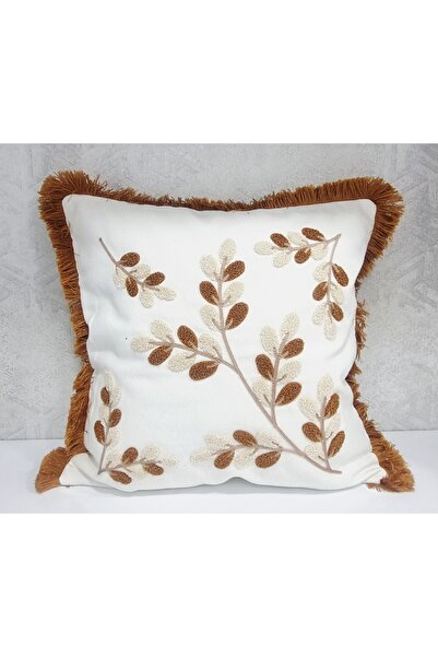 GenelTedarik Nari̇n Home Punch Embroidered Throw Pillow Cover