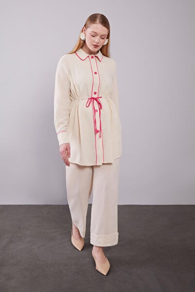 Levidor Vizon Düğmeli Bel Bağlama Detaylı İkili Takım