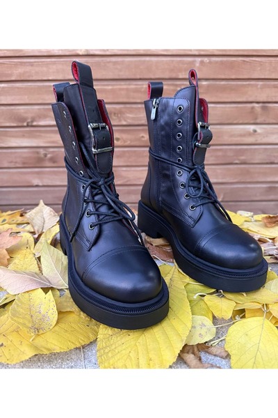 AYAKCİTY L'Arte Milano Women's Genuine Leather Non-Slip Sole Casual Boots wit...