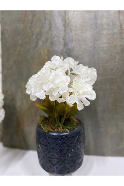 çiçek rengi dekor زهرة الأورتندكا البيضاء الاصطناعية 7 فروع - 30 سم زهرة اصطن...