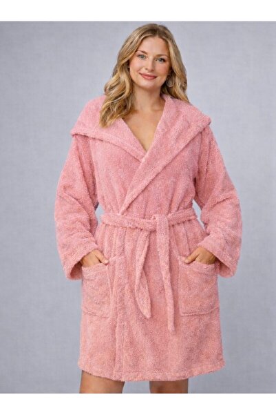 EMİLLİE Halat de baie curbat cu glugă -100% BUMBAC