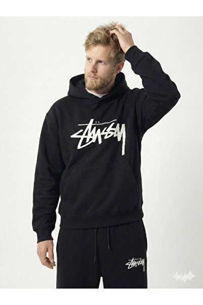 NİCE Black Baggy Oversize Men's Tracksuit Set Wide Leg 3 Thread Combed Cotton...