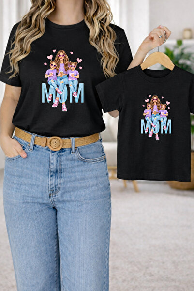 LORVEX Mother-Daughter Matching Oversize T-Shirt – Mother & Child Twin T-Shir...