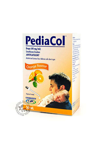 PediaCol قطرات فموية مضادة للانتفاخ والمغص بنكهة البرتقال للأطفال - خالية من ...