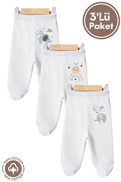 Miniel Unisex Baby Combed Organic Cotton Elephant Printed 0-6 Months Baby Bot...