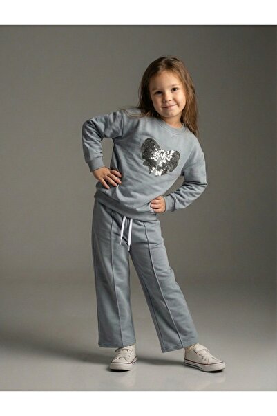 JELİBOOM KİDS Girl's Ribbon Embroidered Top and Bottom Set