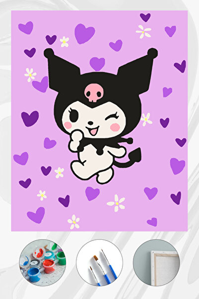 Parloran Sayılarla Boyama 40x50 cm Çocuk Tuval Seti - Boyaları Ve Fırçaları D...