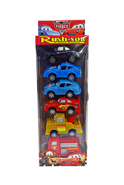 Brother Toys Cars Şimşek Mcqueen 6'lı Sürtmeli Araba Seti Mater Sally İtfaiye Doc Hudson
