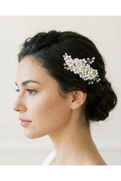 gelinmz Bridal Hair Comb with Dense Pearls and Crystal Stones – Handmade Hair...