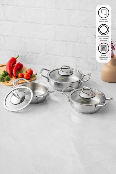 Emsan Demre 6 Piece Steel Pan Set