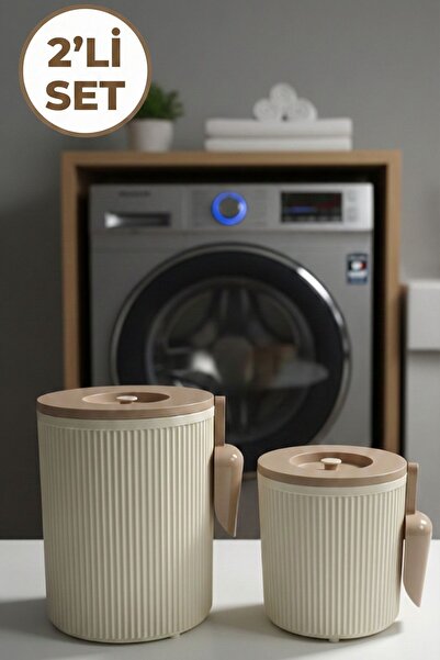 LE PARİS 2 Adet Toz Ve Tablet Deterjan Saklama Kutusu Deterjan Saklama Kabı