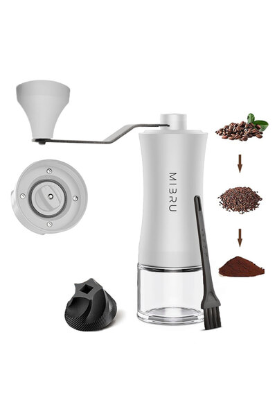 MIBRU Manual coffee grinder with ceramic conical burr - White