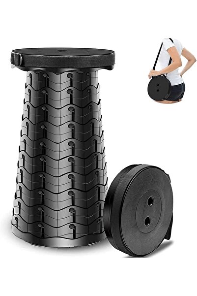 Generic Portable Telescopic folding Camping Stool. Adjustable Height Lightweight