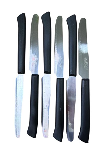 MAROB Tırtıklı Meyve Bıçağı Siyah 6'lı 22GY02