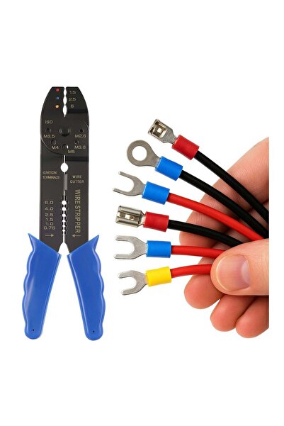 GEKO Πένσα Για Πρεσάρισμα Ακροδεκτών 8" 0.5-5.0mm2