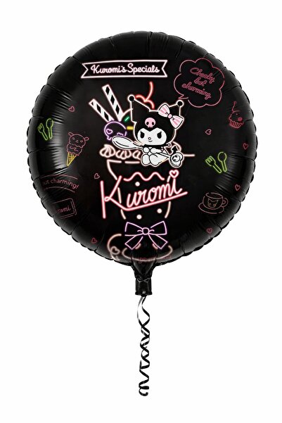 TATLI GÜNLER Kuromi Temalı Folyo Uçan Balon Siyah Neon Doğum Günü Parti Balon...