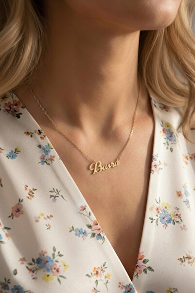 Büşra Çetin 925 Ayar Gümüş Kişiselleştirilebilir İsimli 14 Ayar Altın Kaplama...