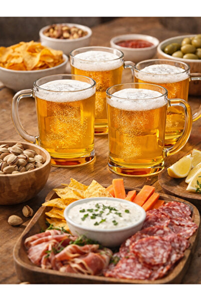 MADAME LUDA Glass 540 Cc-(2 Pcs) Beer Glass with Handle-Set-Set.