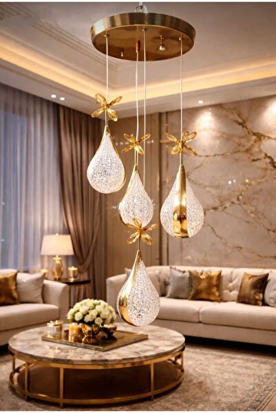 Bohem Aydınlatma 3+1 Modern Sarkıt 3 Renk LED Salon/Antre/Yatak Odası Avizesi