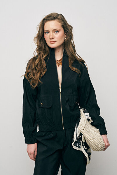 Orfeo Negro Women's Comfortable Functional Bomber Jacket with Elastic Waist a...