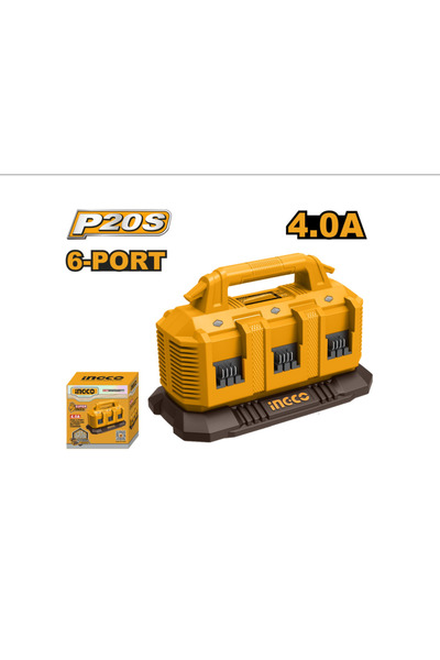 Ingco 6-row sequential battery charger 4.0 A 20 V