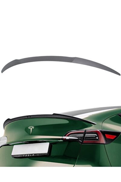 TESLA Model Y Arka Tampon İnce Spor Tip Spoyleri (Spoiler) Mat Karbon Siyah