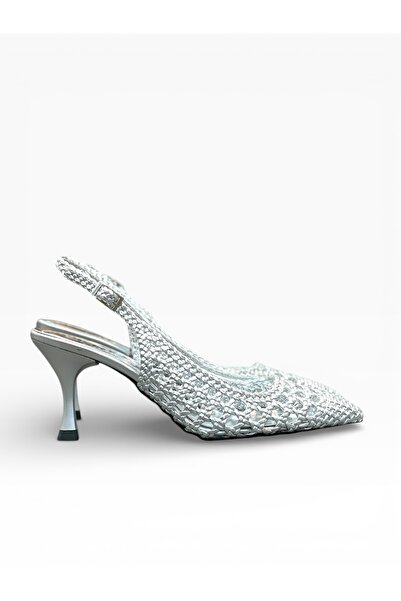 Elexus Women's Knitted Detailed Open-Back Stiletto