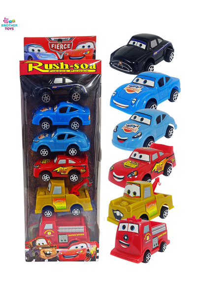 Brother Toys مجموعة سيارات سبارك ماكوين المكونة من 6 سيارات، ماتر سالي إطفاء،...