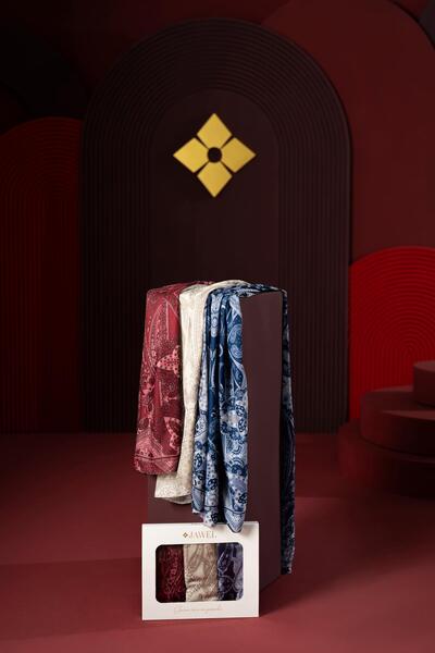 JAWEL Women's Teos Shawl Pack (Burgundy-Milky Coffee-Navy Blue)