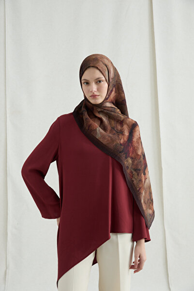 cs camellia scarf Libre Муслін Шаль - Кава