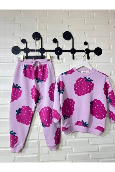 NOBLEKIDS Snook Blackberry Printed Lilac Set – Girls, 100% Cotton, 3 Yarns Wi...