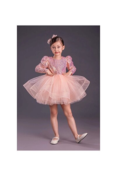 LilyMoon Tutu zelena haljina sa dugim rukavima i šljokicama za devojčice