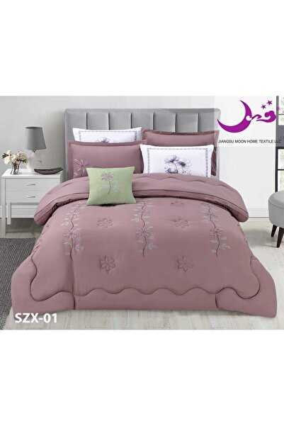 Moon Luxury Summer Double Quilt, Puffy, Embroidered, 7-Piece Set - Double Quilt