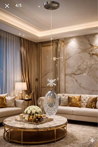 Bohem Aydınlatma Tekli Hilal Desen Modern 3 Renk LED (Beyaz Sarı Günışığı) An...