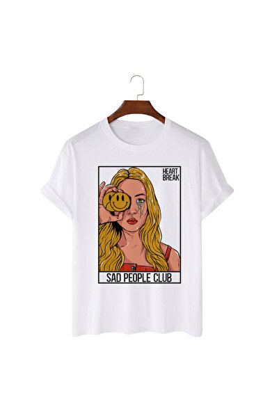 Kartier Sad People Club Unisex White T-Shirt