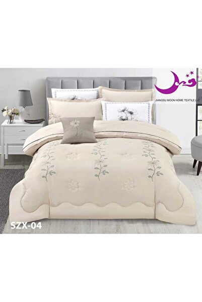 Moon Luxury Summer Double Quilt, Puffy, Embroidered, 7-Piece Set - Double Quilt